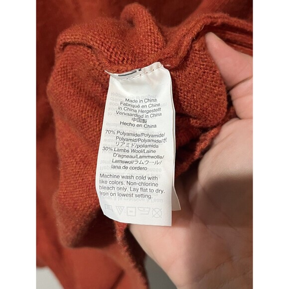J.Crew Sweater Men’s XL LambsWool CrewNeck Pumpkin Orange Autumn Preppy - Picture 4 of 7